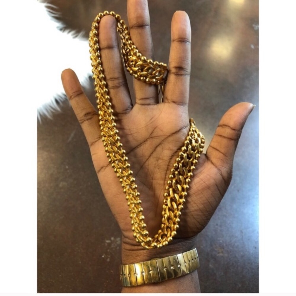 Anne Klein Matte Gold Metal Braided Necklace